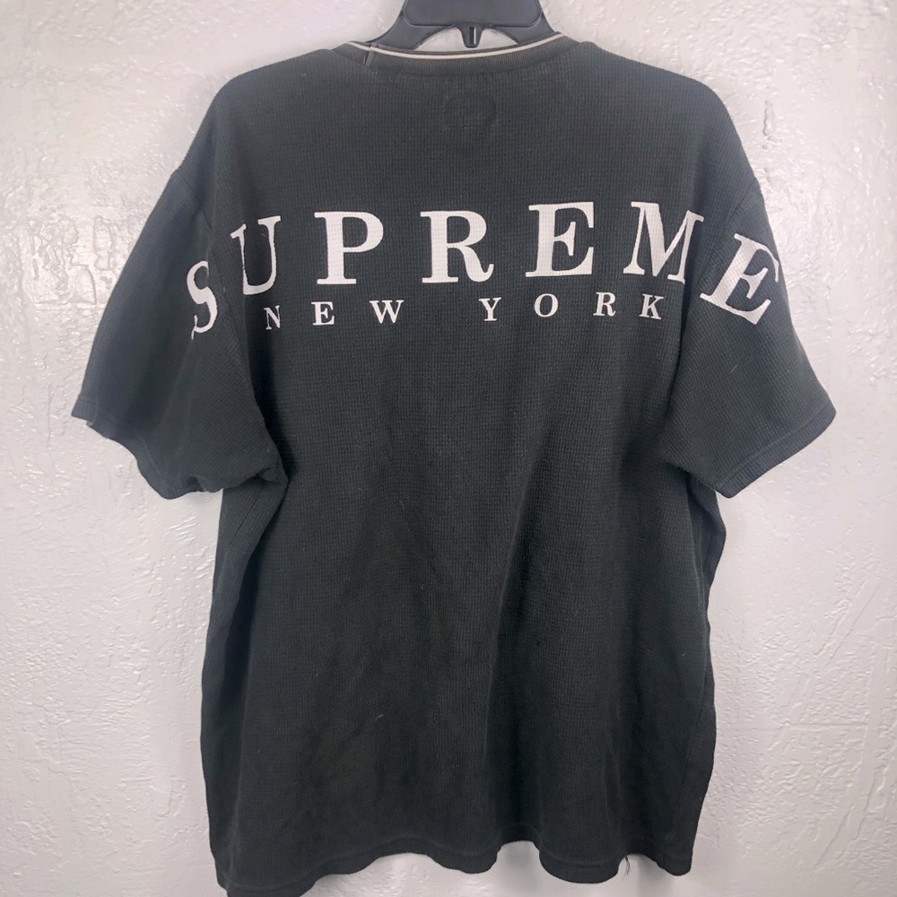 Supreme Newyork Stripe Rib Waffle Black Top Size L